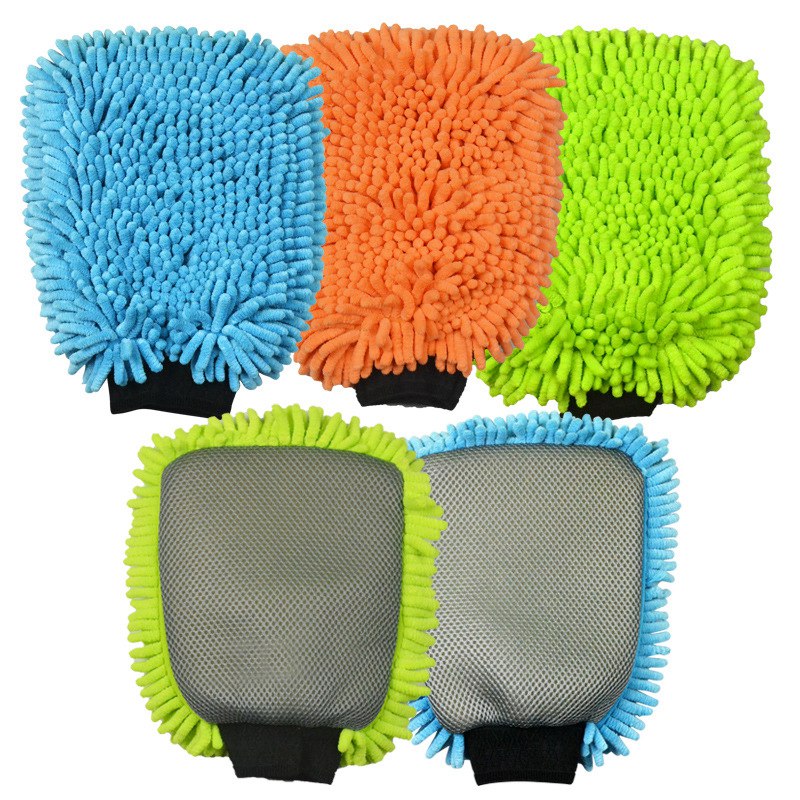 Microfiber Plush Wash Chenille Mitt ຖົງມືເຮັດຄວາມສະອາດລົດ